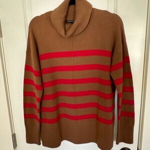 Banana Republic Tan Ribbed Knit Turtle Neck Sweater